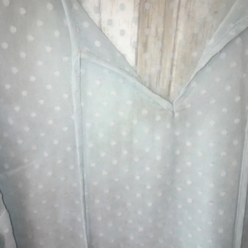 Libby. Edelman Sheer Ikat Blue Open Shoulder Top - Picture 5 of 5